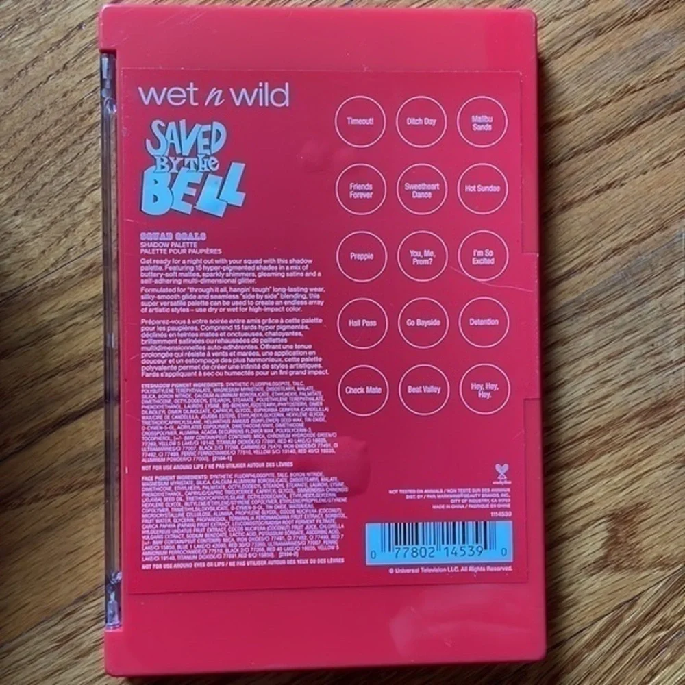 Wet n Wild Saved By The Bell Squad Goals 15 Shade Eye Shadow Palette Limited Ed